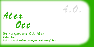 alex ott business card